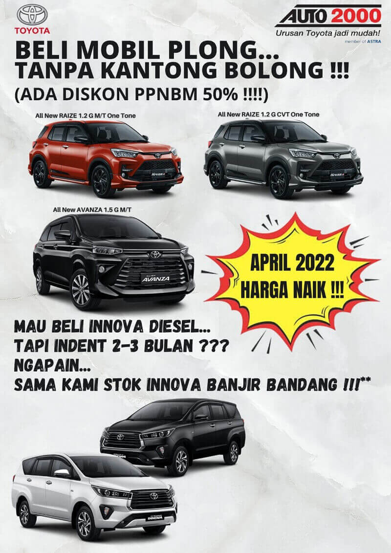 Promo PPNBM Beli Mobil Plong Tanpa Kantong Bolong Toyota Medan